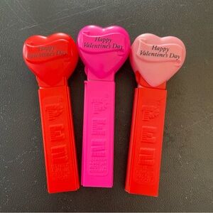 Heart-Shaped Valentine's Candy Dispensers - Red and Pink PEZ